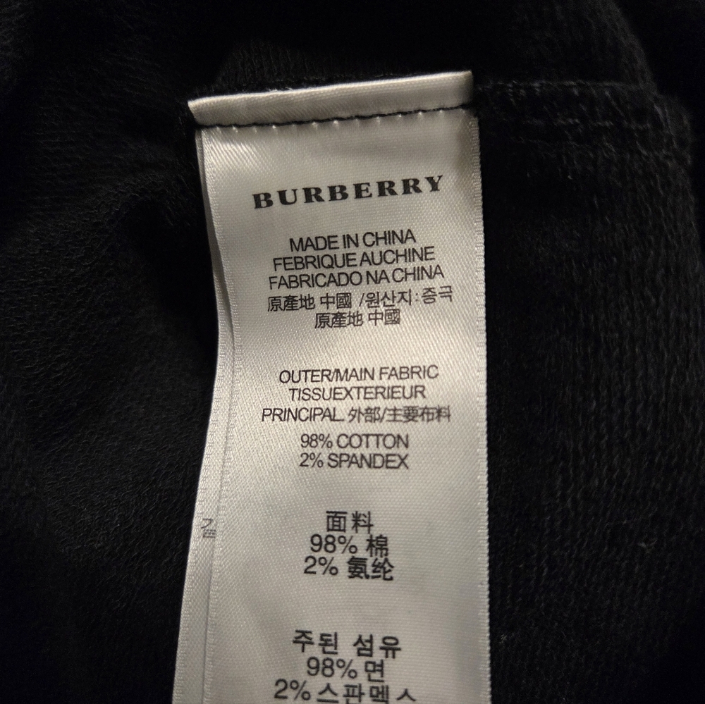 Burberry London England Hoodie Mens LG Black Logo Pullover Sweatshirt - Picture 6 of 7